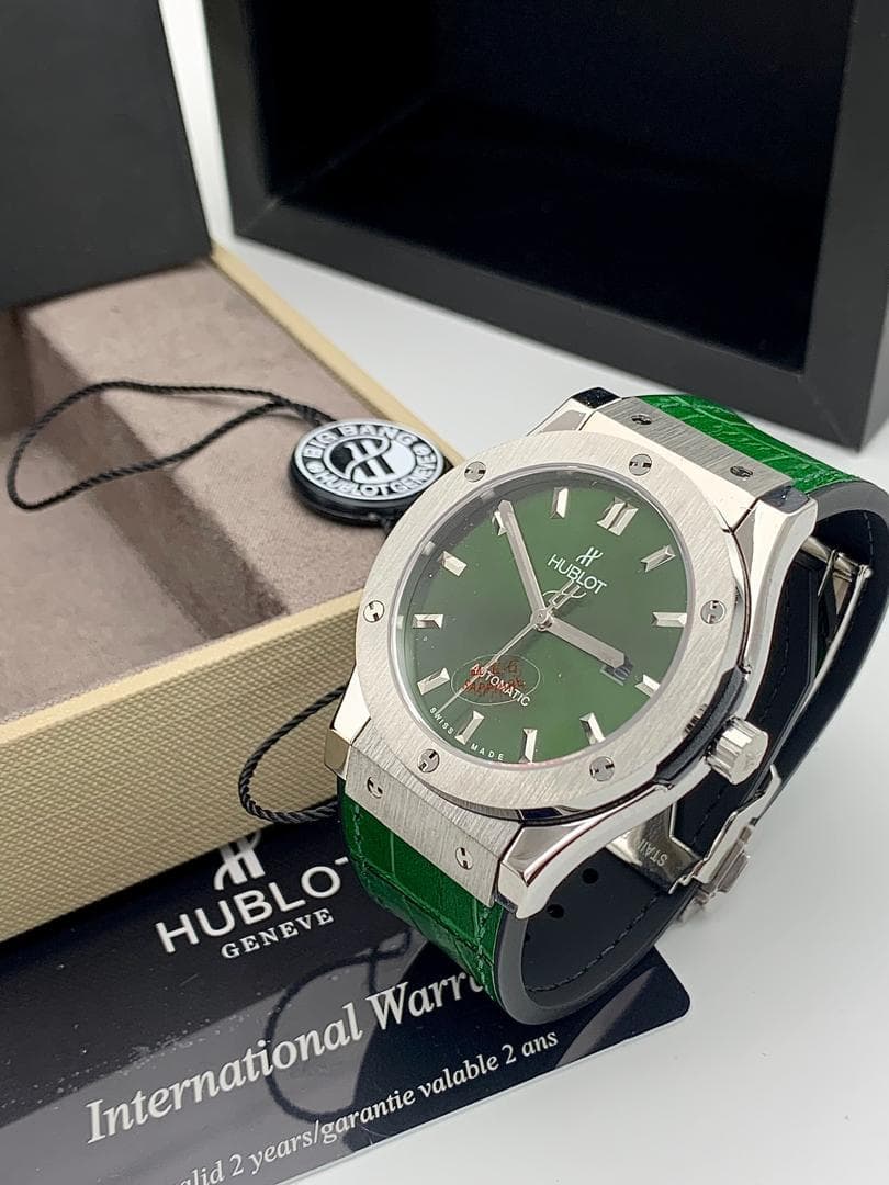 Hublot Classic Fusion automatic watch alligator or rubber strap.